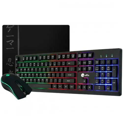 Combo Gamer Ninja Legacy 3 Em 1, Teclado, Mouse e Mousepad, USB, RGB