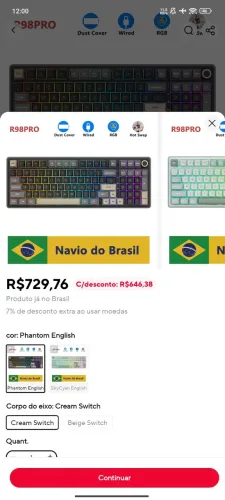 Teclado Royal Kludge R98Pro c/ fio (novo)