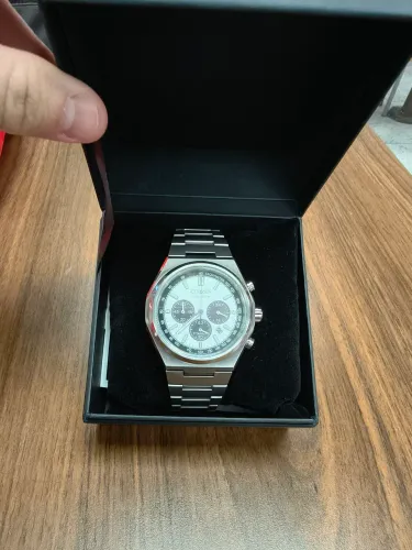 Relógio citizen eco drive Titanium ca4610-85a luxury silver strap