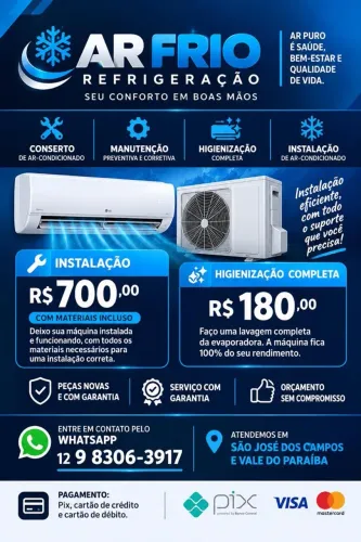 INSTALAÇÃO MANUTENÇÃO E HIGIENIZAÇÃO AR CONDICIONADO