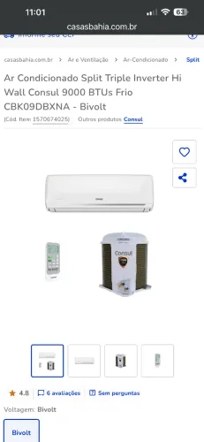 Ar Condicionado Consul  Split 9000 BTUs