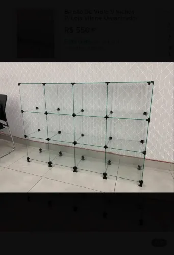 Balcão de Vidro Modulado 15 nichos
