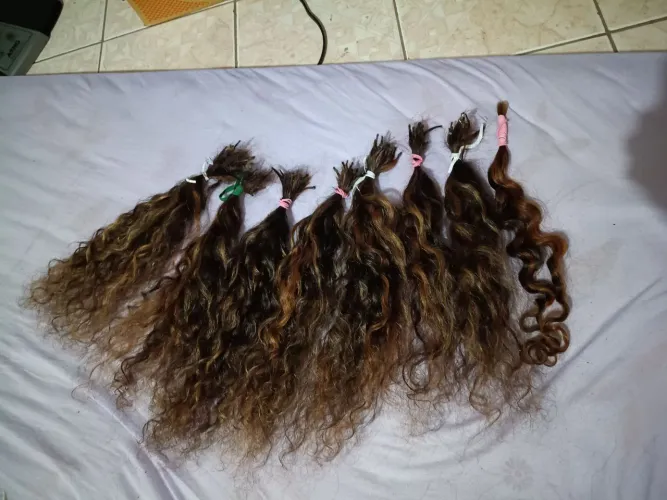 Cabelo humano ondulado 44 cm , contato *