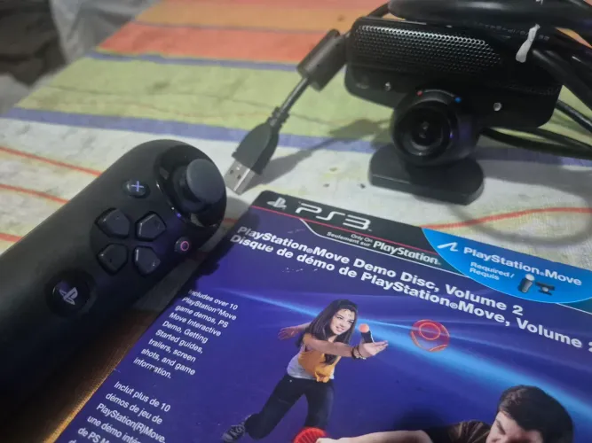 Camera ps3, controle navegador e dvd ps move