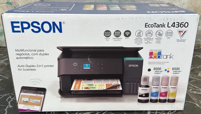 Impressora Epson EcoTank L4360, imprime frente e verso automático, Wi-Fi(lacrada)