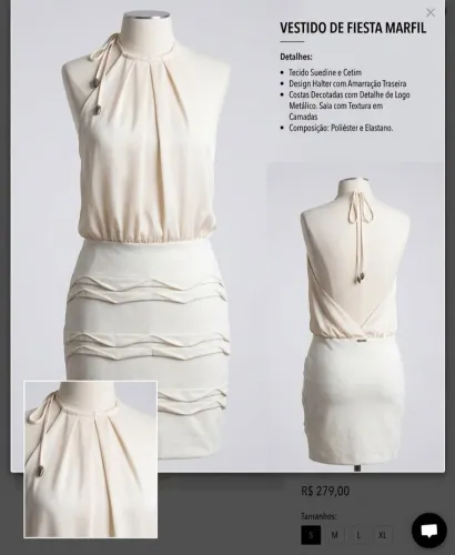 Vestido de Festa Marfil