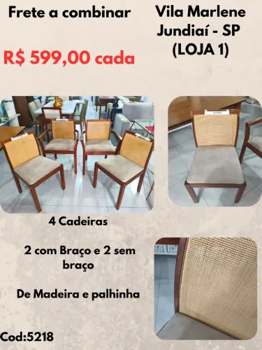 Cadeiras de Madeira R$ 599,00 cada