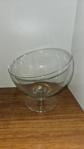 Taca Boca Torta Média Vidro Bomboniere 19x14cm