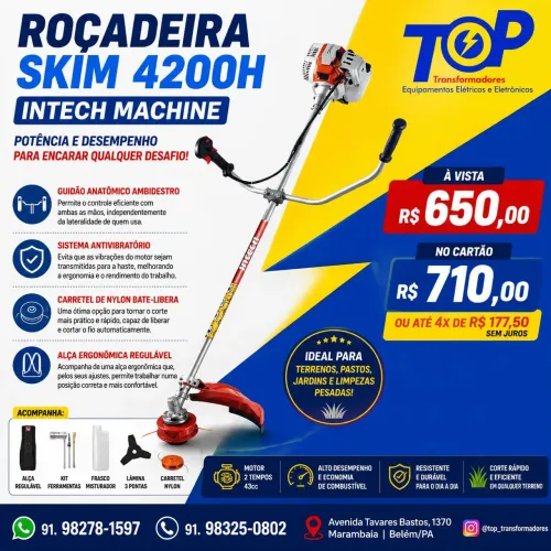Roçadeira a Gasolina 43cc Intech Machine 