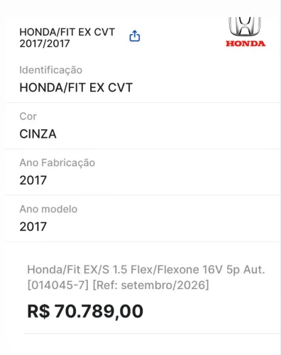 Honda Fit Ex/s/ex 1.5 Flex/flexone 16V 5P Aut. 2017