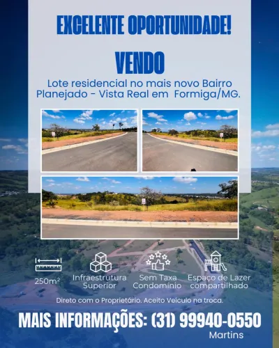 Lote Bairro Vista Real em Formiga/MG