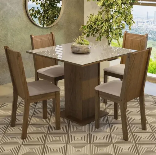 Mesa e 4 cadeiras semi nova 350 reais