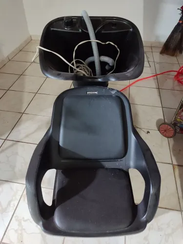 LAVATÓRIO PARA SALÃO CABELEIREIRO BARBEARIA PRETO RECLINÁVEL