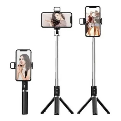 Tripé Com Pau De Selfie Para Celular Bluetooth e Led