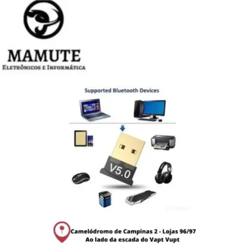 Adaptador Receptor Usb Bluetooth 5.0 Dongle Pc Notebook Plug
