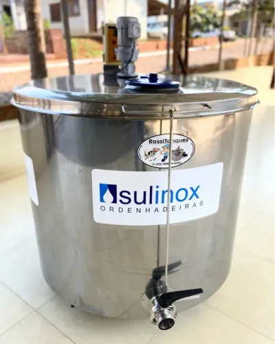 Tanque Misturador 500 LitrosTina de Açaí Caldas Sovetes Reservatório Agua de Coco Leite 