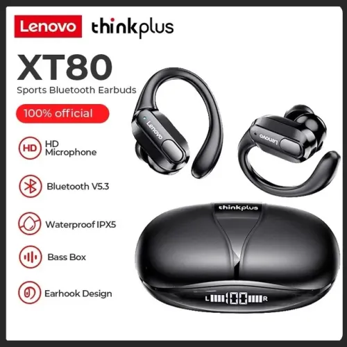 Fone Esportes Lenovo XT80, Bluetooth, Corrida, Bike, Academia 
