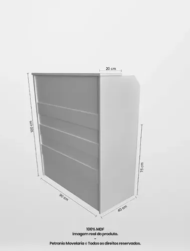 balcão de recepção reto vallet canelado