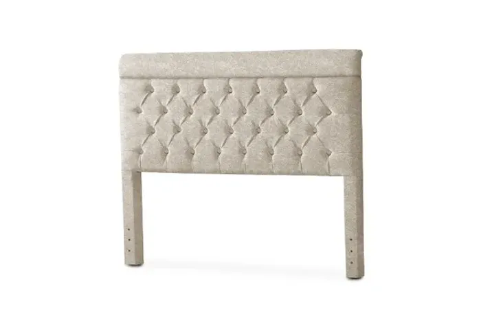 Cabeceira Casal Capri Veludo Suede Bege Até 12x - Frete Grátis
