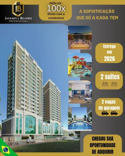 Apartamento 2 quartos com 2 vagas na praia de itapema em 100x direto