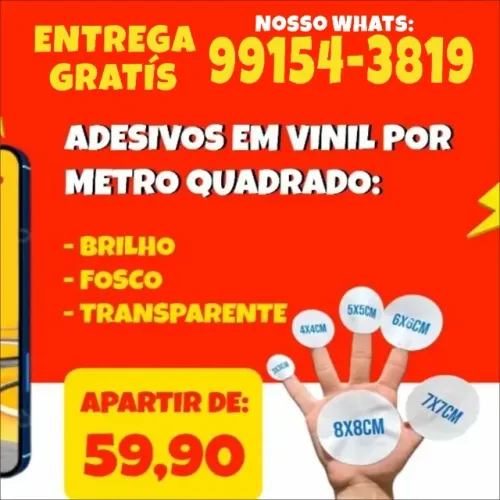 Adesivo  com Recorte - PROMOÇÃO - ENTREGA GRATÍS EM ARACAJU