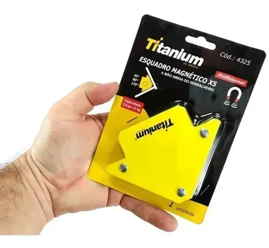 ESQUADRO MAGNETICO 25 LBS 12KG TITANIUM R$25,60