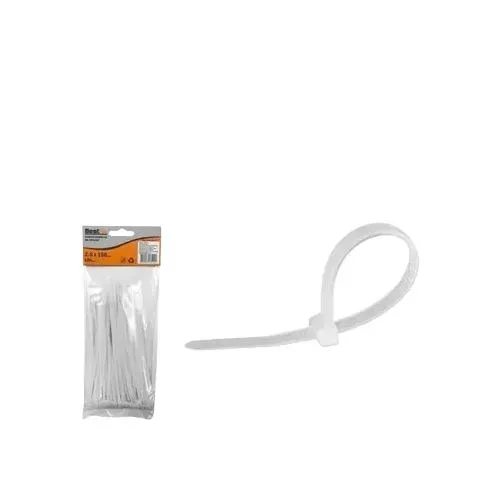 ABRACADEIRA DE NYLON 100PCS BRANCA 3,6X100MM BESTFER
