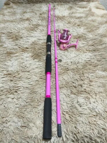 Vara 2,10m e molinete 3000 pink