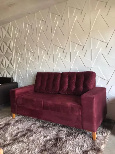 Sofá Retrô com Pés em madeira Maciça - Entrega Imediata;