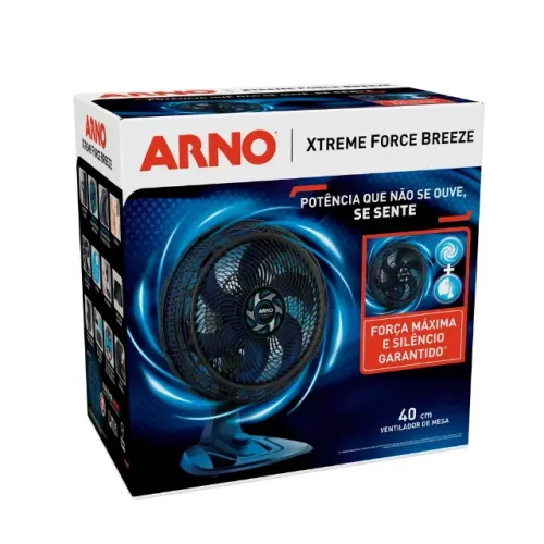 Ventilador Arno 40cm 220V Preto e Azul XtremeForçe 220Volts Novo na caixa.