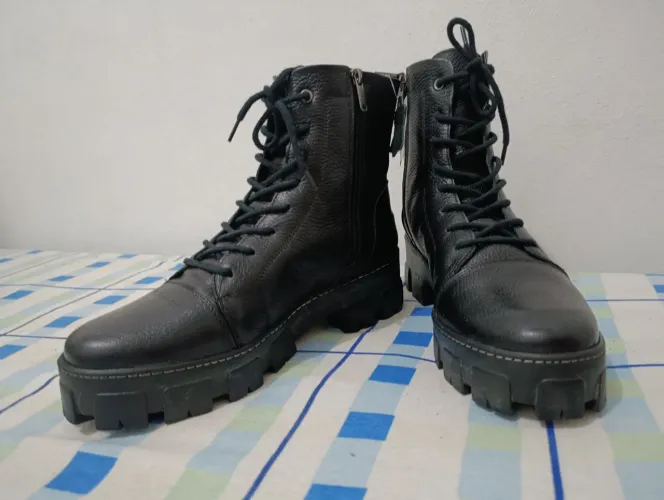 Bota Coturno Couro Tratorada Vittal Buckle N° 41