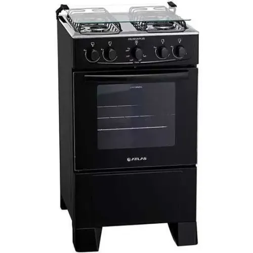 Fogão Atlas Coliseum Plus 4 Bocas Acendimento Manual Mesa de Inox Novo
