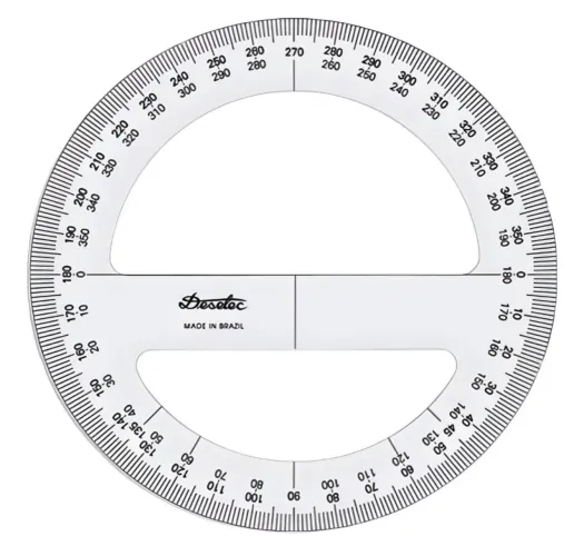 Transferidor Acrílico Desetec Trident 360º 25cm 8325