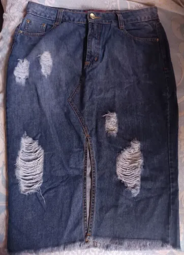 Saia Jeans Midi