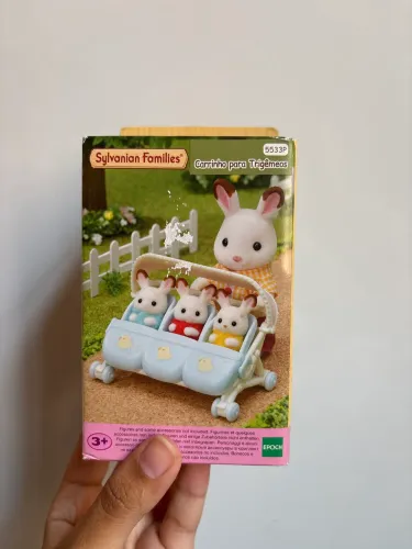 Sylvanian families Carrinho para trigêmeos
