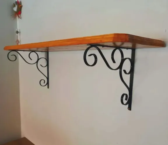 Promoção 60x25x25 de Parede com Suporte em Ferro - Decoração Rústica