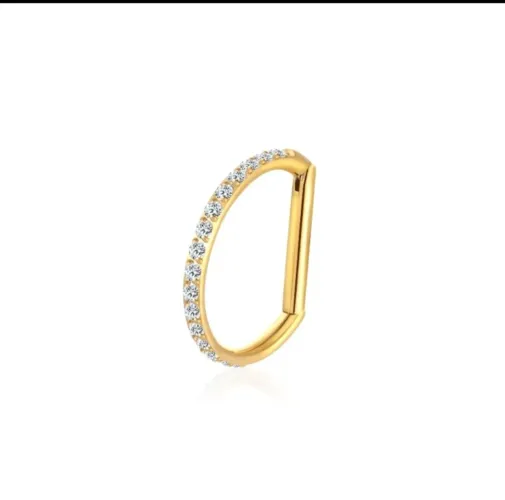 Piercing titanio argola cravejada