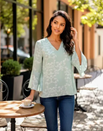 Blusa verde clarinho Tam M marca Cortelle Renner parece uma seda
