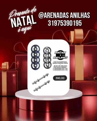 Presente de Natal kit barrinha de halter