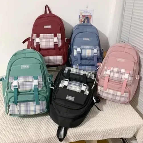 Mochila Xadrez Feminina Moderna Escola Trabalho Viagem z1238