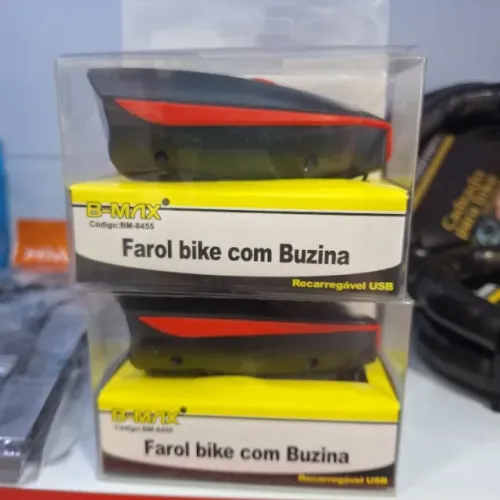 Farol Dianteiro para Bicicleta com Buzina Recarregável