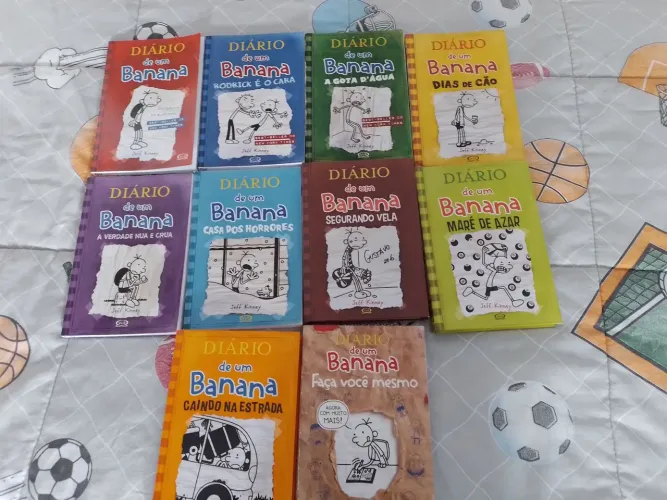 Coleção livro 1 ao 9 diário de um banana + livro diário de um banana faça você mesmo