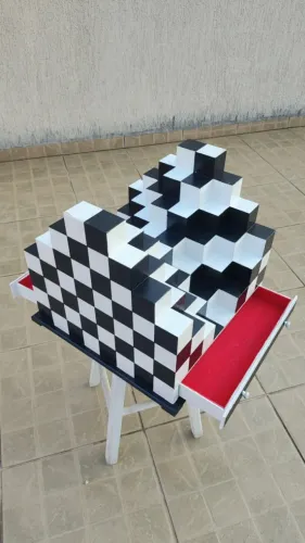 Tabuleiro de Xadrez Artesanal 3D