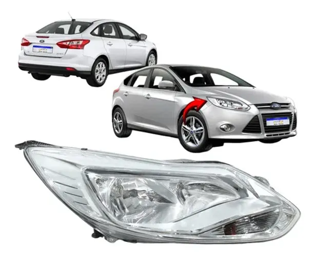 Farol Ford Focus 2014 2015 Dianteiro L.d Novo Cromado