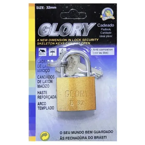 Cadeado Glory E-32mm com 2 chaves 