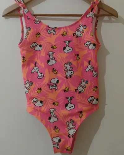 Maiô infantil 8 anos e Mini bolsa de palha