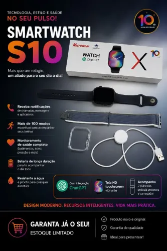 Relógio smartwatch S10