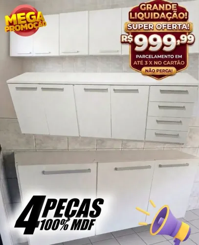 Conjunto Completo de Armários Planejados em MDF