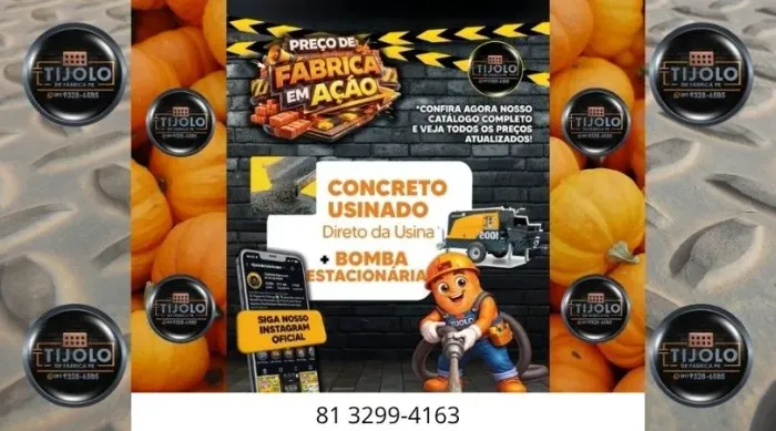 concreto usinado direto da usina em 12x só pague na entrega 