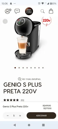 Cafeteira Dolce Gusto Gênio S Plus 220V